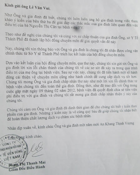 Vụ người nhà bệnh nhân kiện bệnh viện FV: 3 năm vẫn chưa ngã ngũ