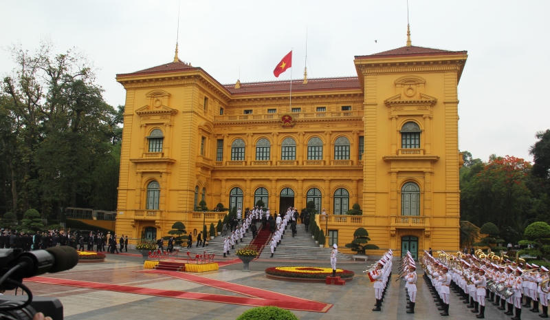 Trang trọng lễ đón Tổng thống Obama tại Phủ Chủ tịch nước