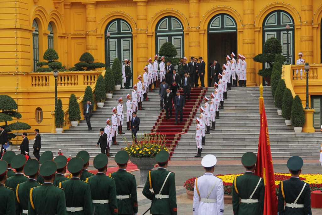 Trang trọng lễ đón Tổng thống Obama tại Phủ Chủ tịch nước