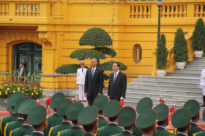 Trang trọng lễ đón Tổng thống Obama tại Phủ Chủ tịch nước