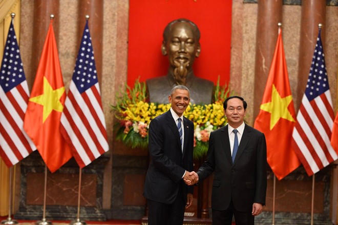 Trang trọng lễ đón Tổng thống Obama tại Phủ Chủ tịch nước