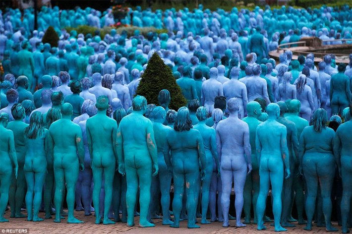 khỏa thân, nghệ thuật, Spencer Tunick, Hull, nghệ thuật sắp đặt