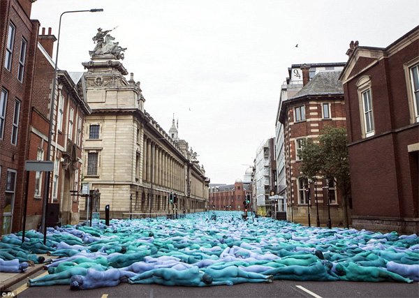 khỏa thân, nghệ thuật, Spencer Tunick, Hull, nghệ thuật sắp đặt