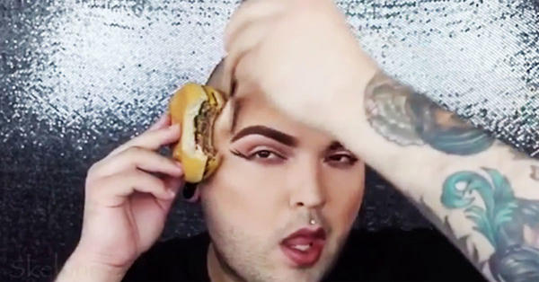 Xem người nổi tiếng dùng bánh mì ăn dở, đế giầy làm dụng cụ trang điểm