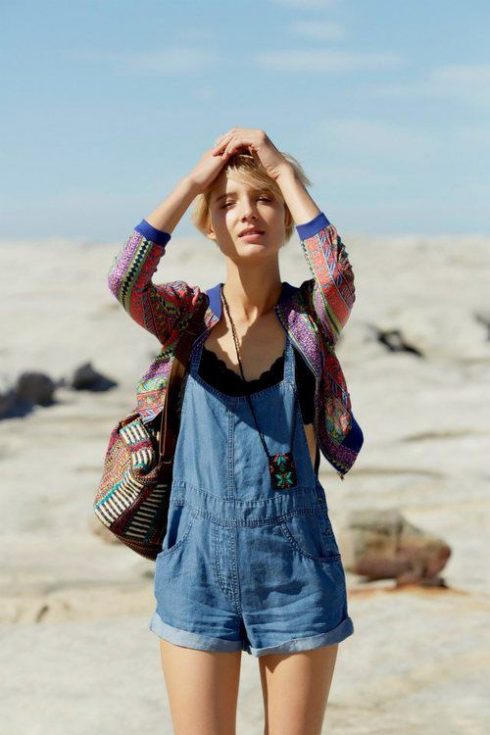 Cách phối đồ với quần yếm jeans 121760