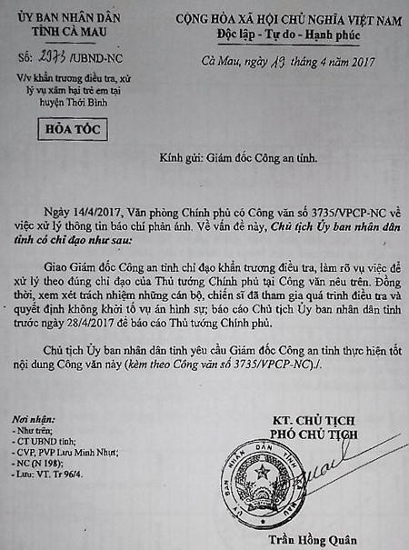 ca mau dieu tra lam ro vu be gai 13 tuoi bi nhieu lan xam hai uong thuoc tu tu hinh 1