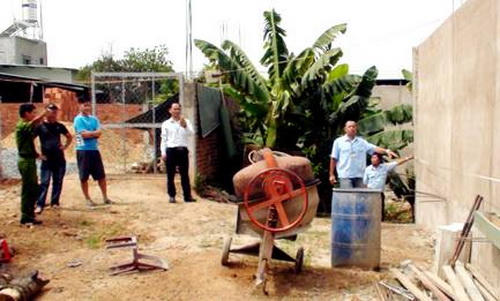 Phần đất lấn chiếm của gia đình bà Lệ. Ảnh: Thái Hà