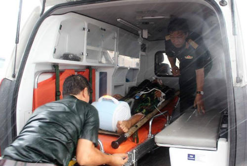 Phó giáo sư Nguyễn Hồng Sơn, Giám đốc Bệnh viện Quân y 175 trực tiếp có mặt đón bệnh nhân. Ảnh: H.P