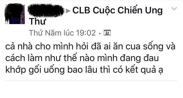 Ăn cua sống chữa ung thư: Phản khoa học, rước thêm bệnh