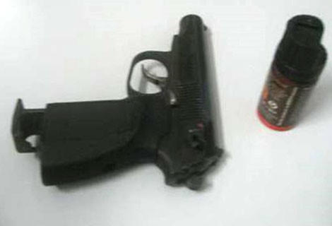 Khẩu súng đối tượng Trương Tùng Bách dùng để đe dọa.