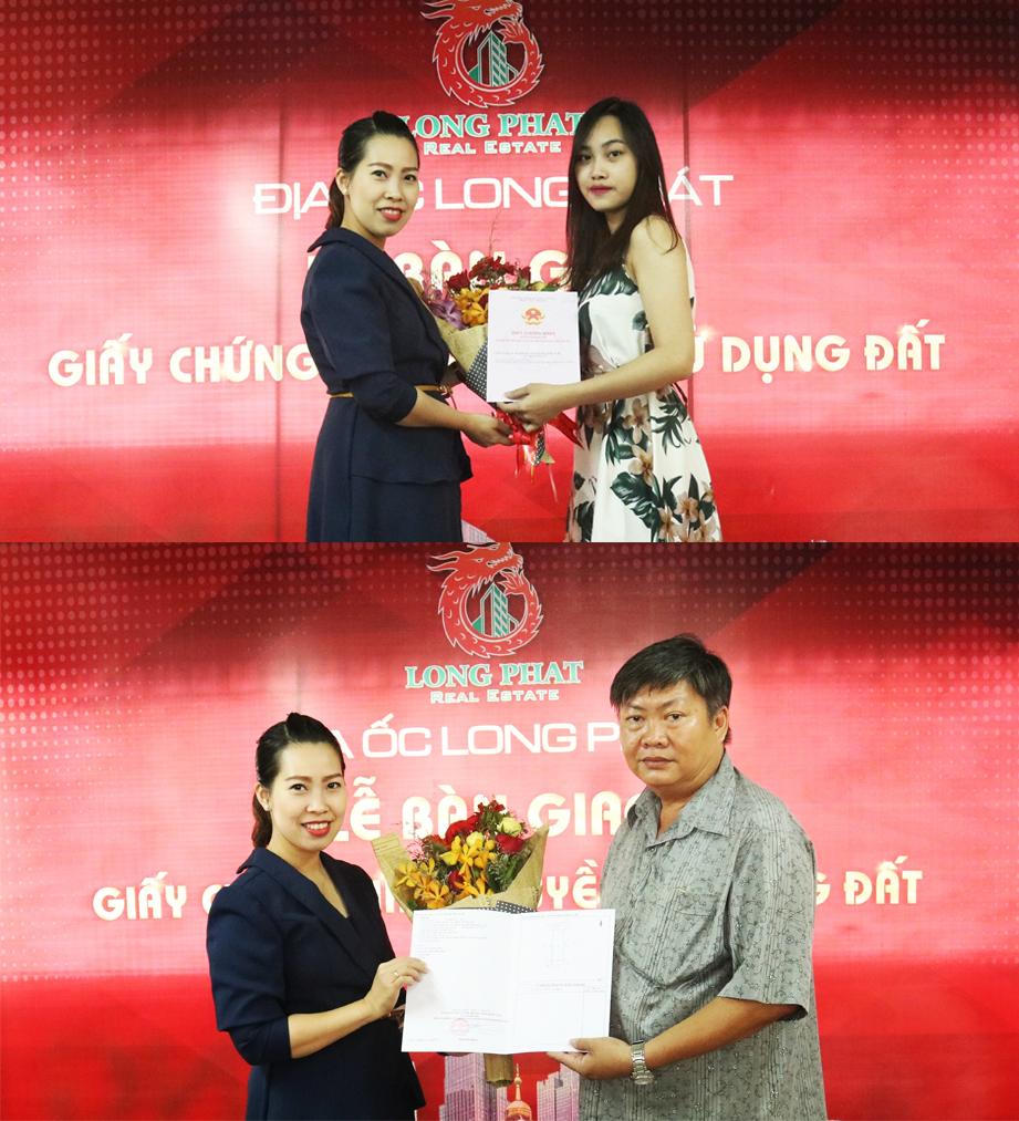 Địa Ốc Long Phát đã trao giấy chứng nhận quyền sử dụng đất cho khách hàng