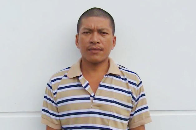 Đối tượng Huỳnh Hữu Đức tại CSĐT, công an huyện Vĩnh Thuận.