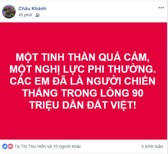Facebook 'nóng bỏng' những dòng cảm xúc dành cho các cầu thủ Việt Nam
