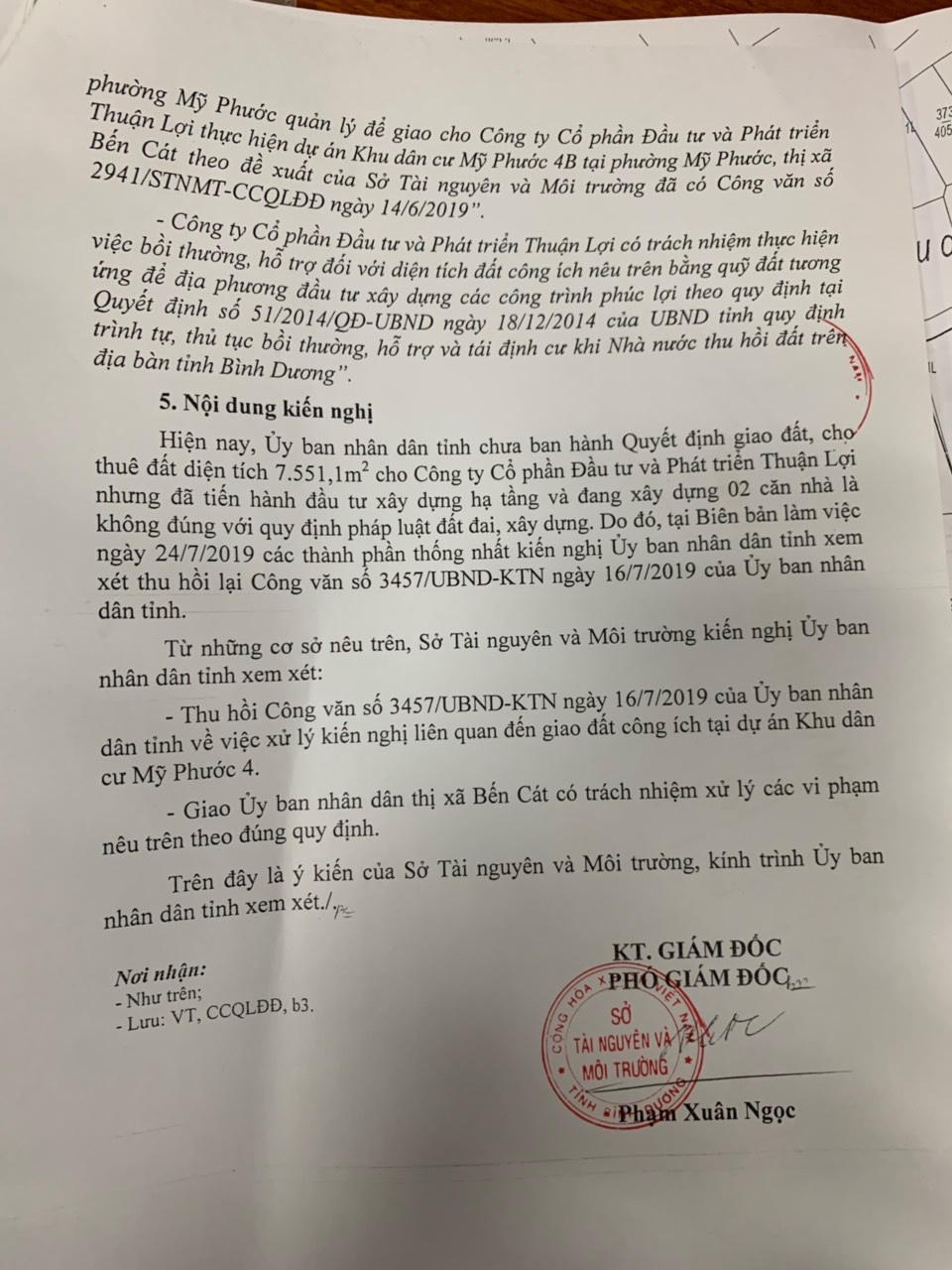 Bình Dương: Kiến nghị hủy bỏ chủ trương thu hồi phần đất công mà công ty Thuận Lợi đã bán cho khách hàng