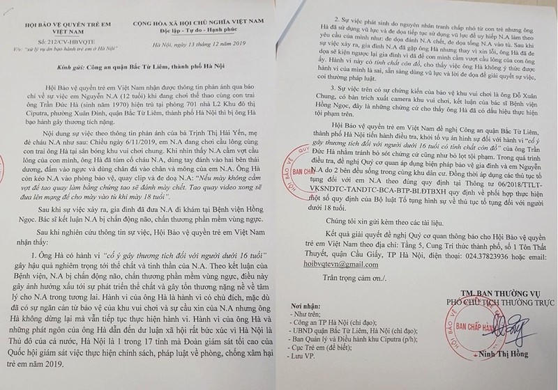 Be 12 tuoi bi danh chan dong nao: Hoi Bao ve Quyen tre em de nghi khoi to-Hinh-2