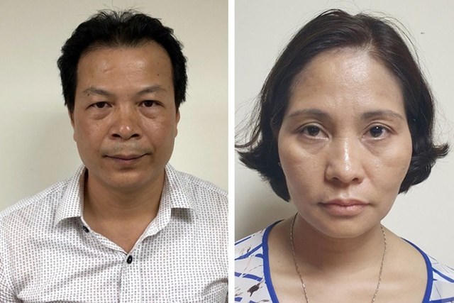 Bị can Nguyễn Ngọc Quỳnh v&agrave; Nguyễn Thị Kim Dung. Ảnh do Bộ C&ocirc;ng an cung cấp.