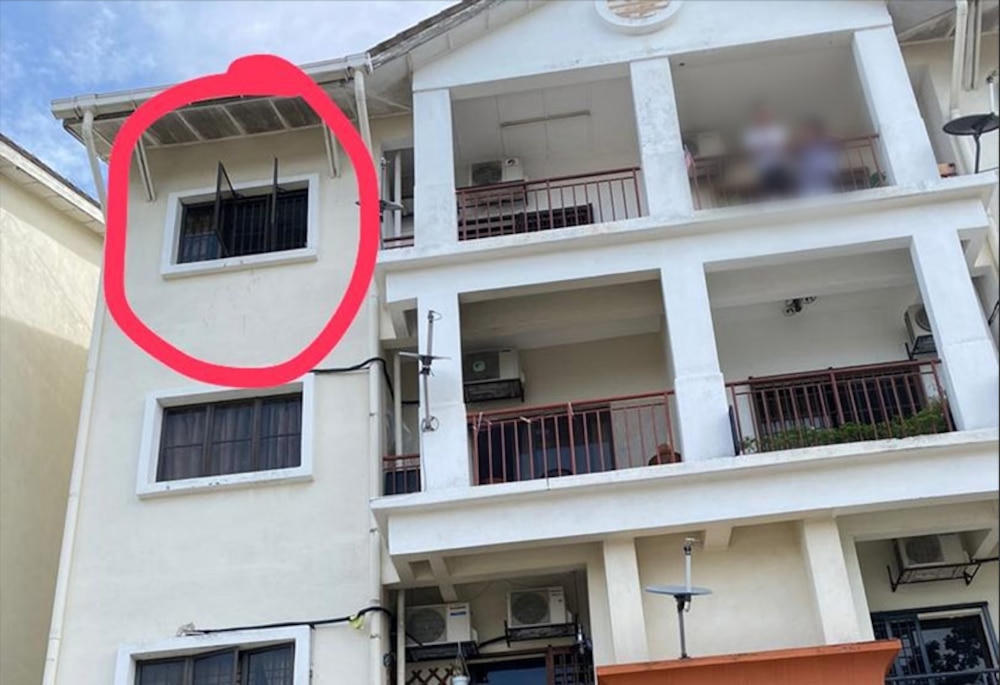 Nơi người đang ông ném cháu ngoại kế xuống từ tầng 3.&nbsp;