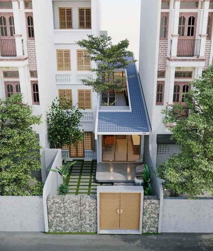 Nhà phố ở Hà Nội xây kiểu Nhật, gió len lỏi mọi ngóc ngách mát rượi