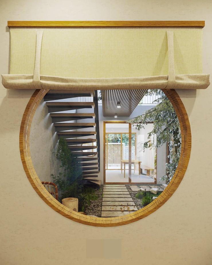 Nhà phố ở Hà Nội xây kiểu Nhật, gió len lỏi mọi ngóc ngách mát rượi