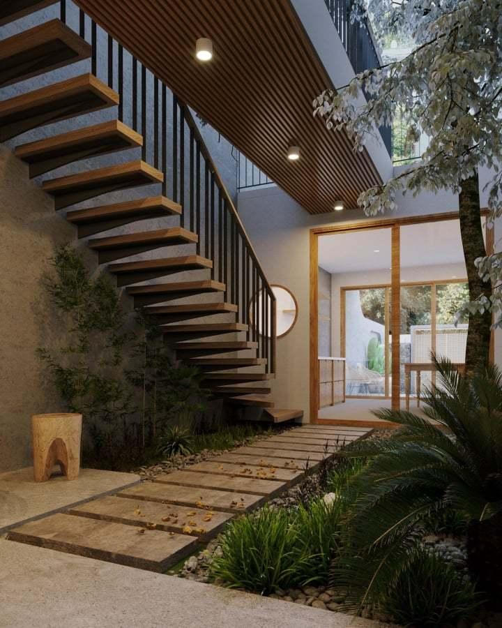 Nhà phố ở Hà Nội xây kiểu Nhật, gió len lỏi mọi ngóc ngách mát rượi