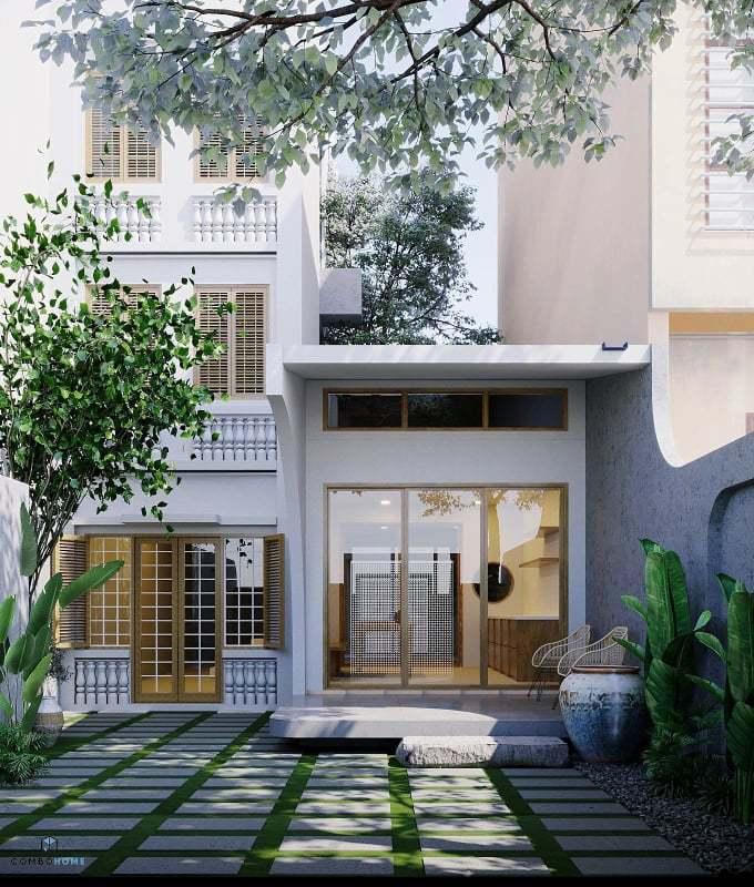 Nhà phố ở Hà Nội xây kiểu Nhật, gió len lỏi mọi ngóc ngách mát rượi