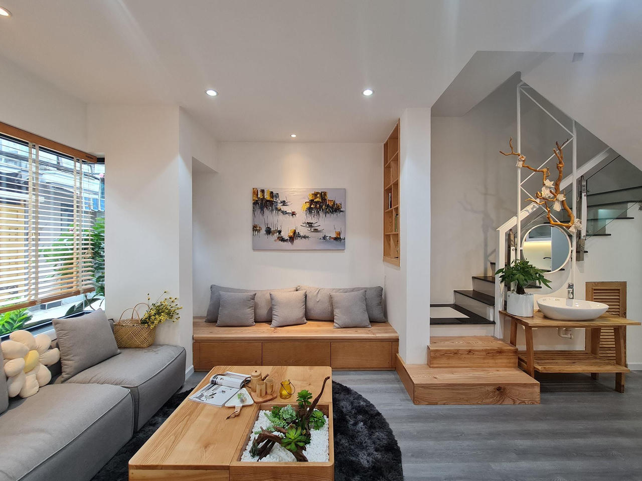 Ngôi nhà hơn 40m2 không một góc chết, tận dụng được cả diện tích bé xíu