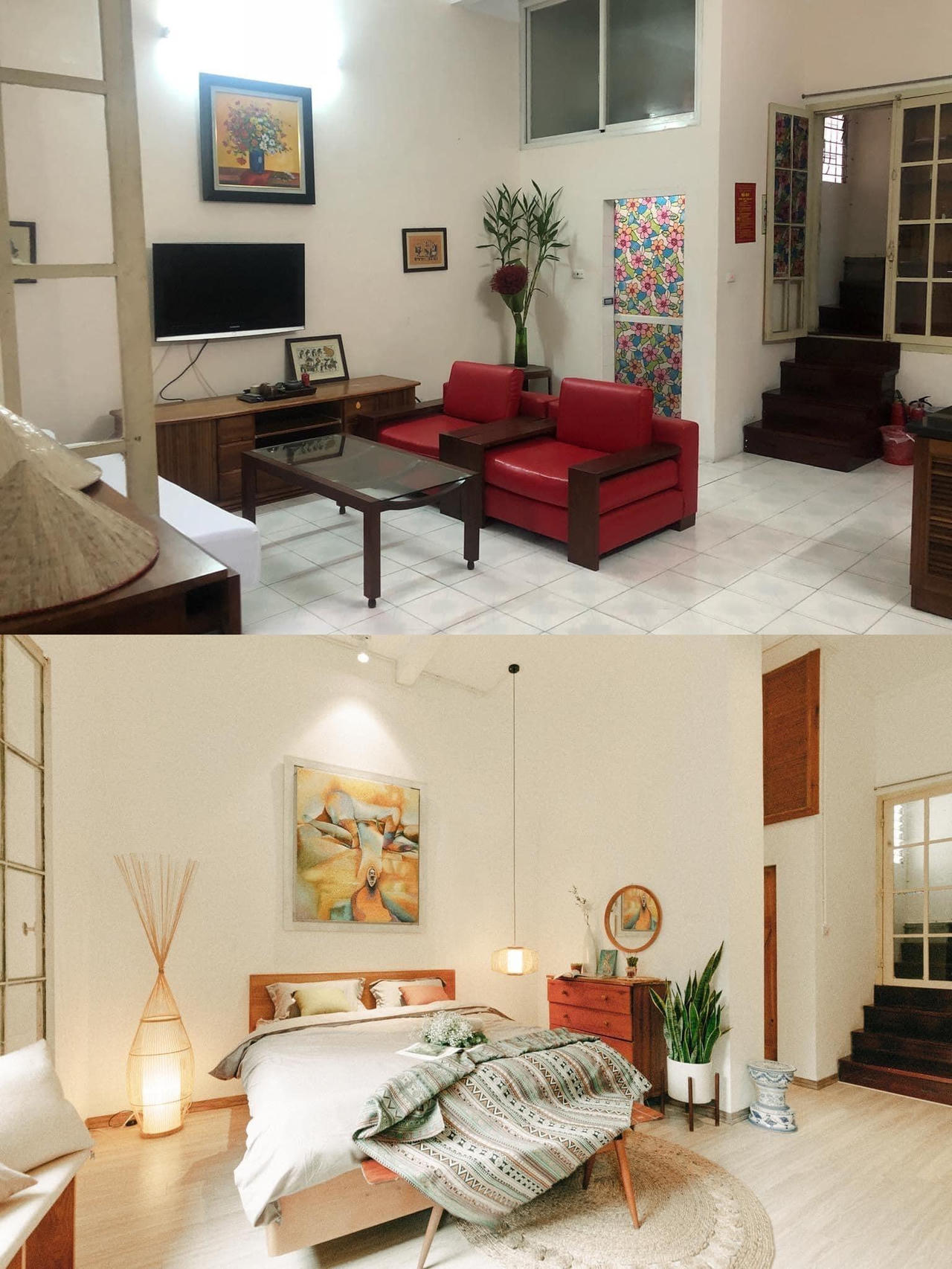 Cải tạo căn hộ studio nằm trong biệt thự Pháp cổ theo phong cách Rustic