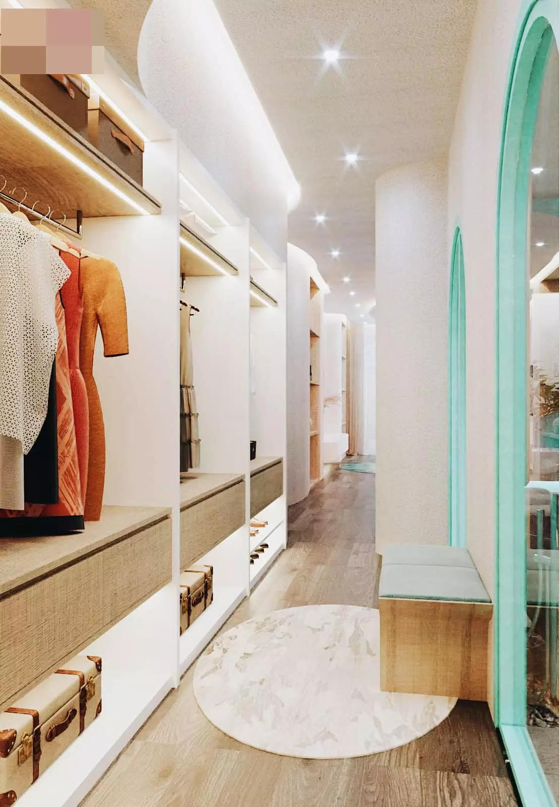 Biệt thự mang sắc xanh biển cả, sân thượng gây mê với mái trong suốt