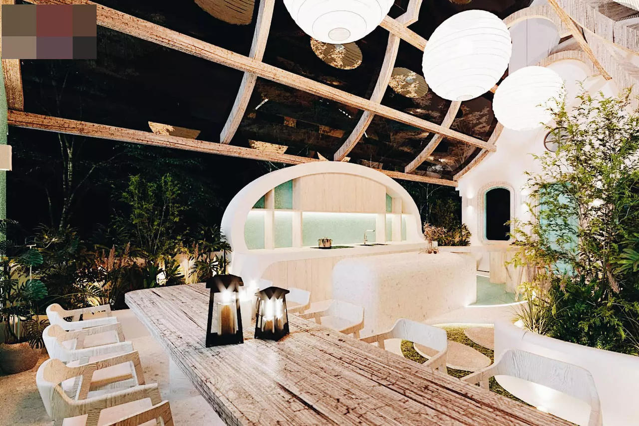 Biệt thự mang sắc xanh biển cả, sân thượng gây mê với mái trong suốt