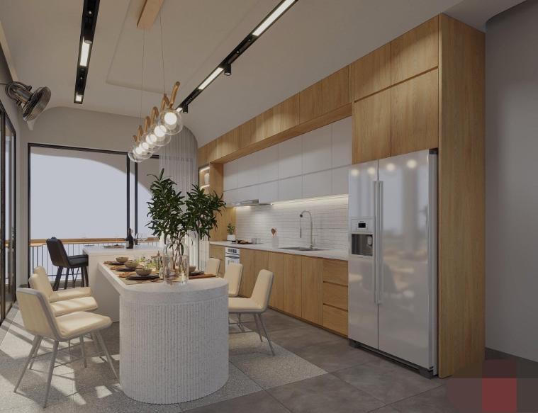 Rừng cây tươi tốt trong ngôi nhà giữa phố