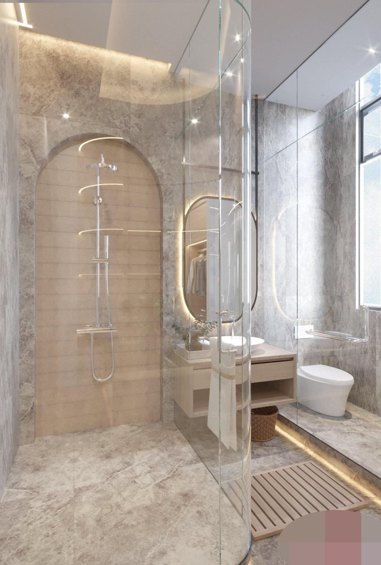 Rừng cây tươi tốt trong ngôi nhà giữa phố