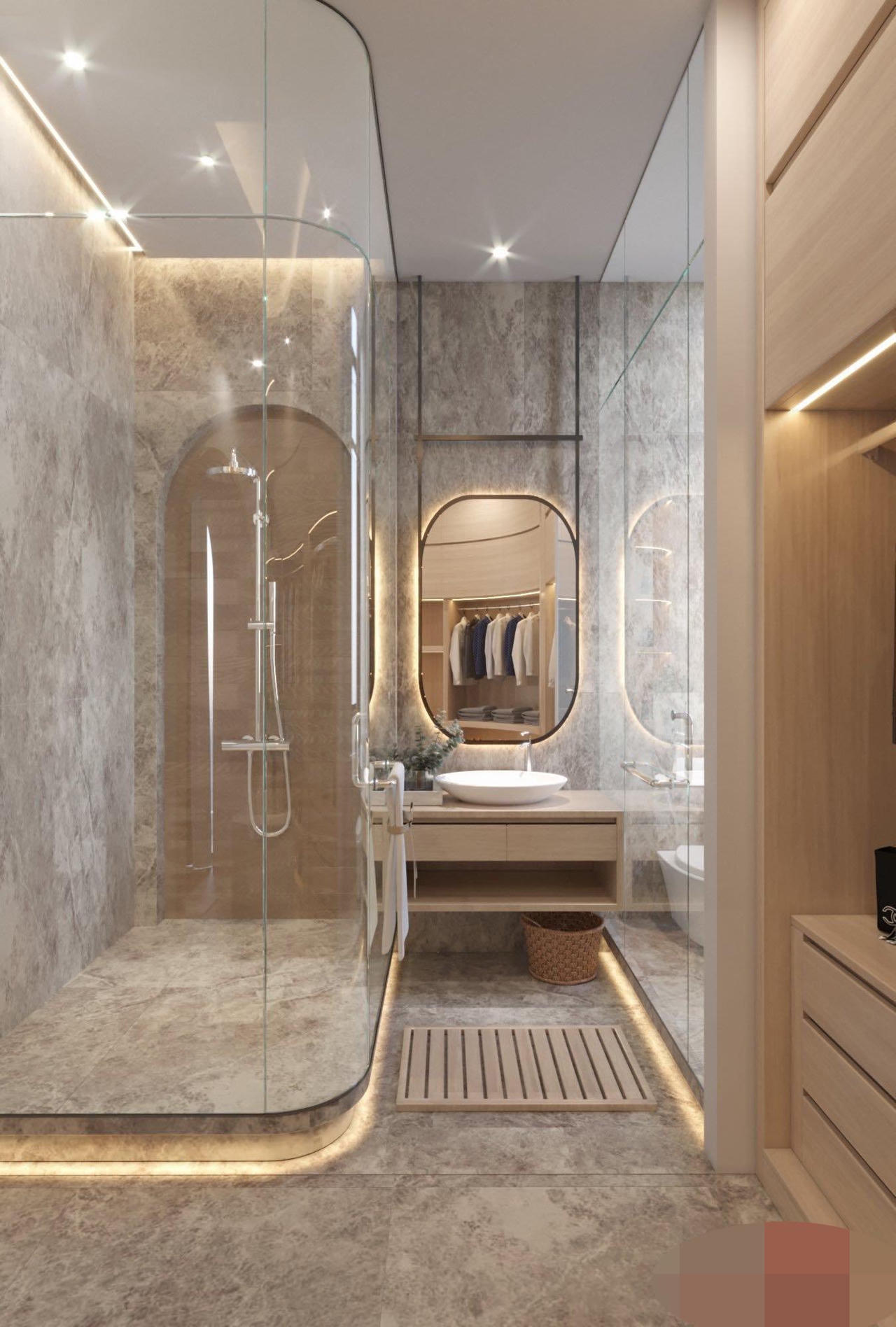 Rừng cây tươi tốt trong ngôi nhà giữa phố