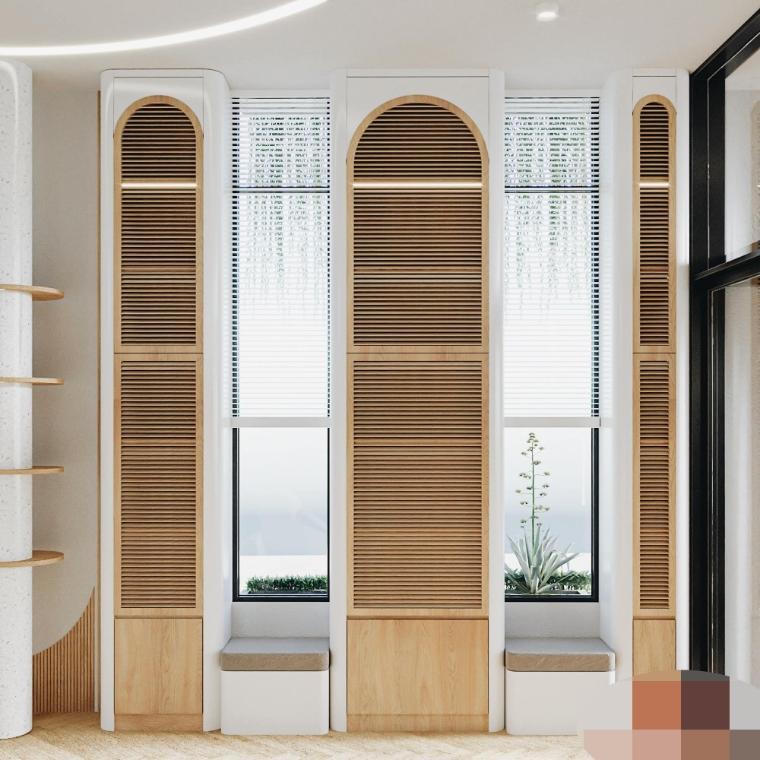 Rừng cây tươi tốt trong ngôi nhà giữa phố