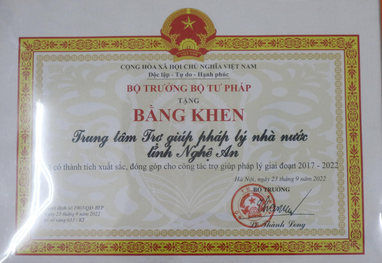 Trung tâm Trợ giúp pháp lý Nghệ An: 25 năm bảo vệ quyền lợi người yếu thế