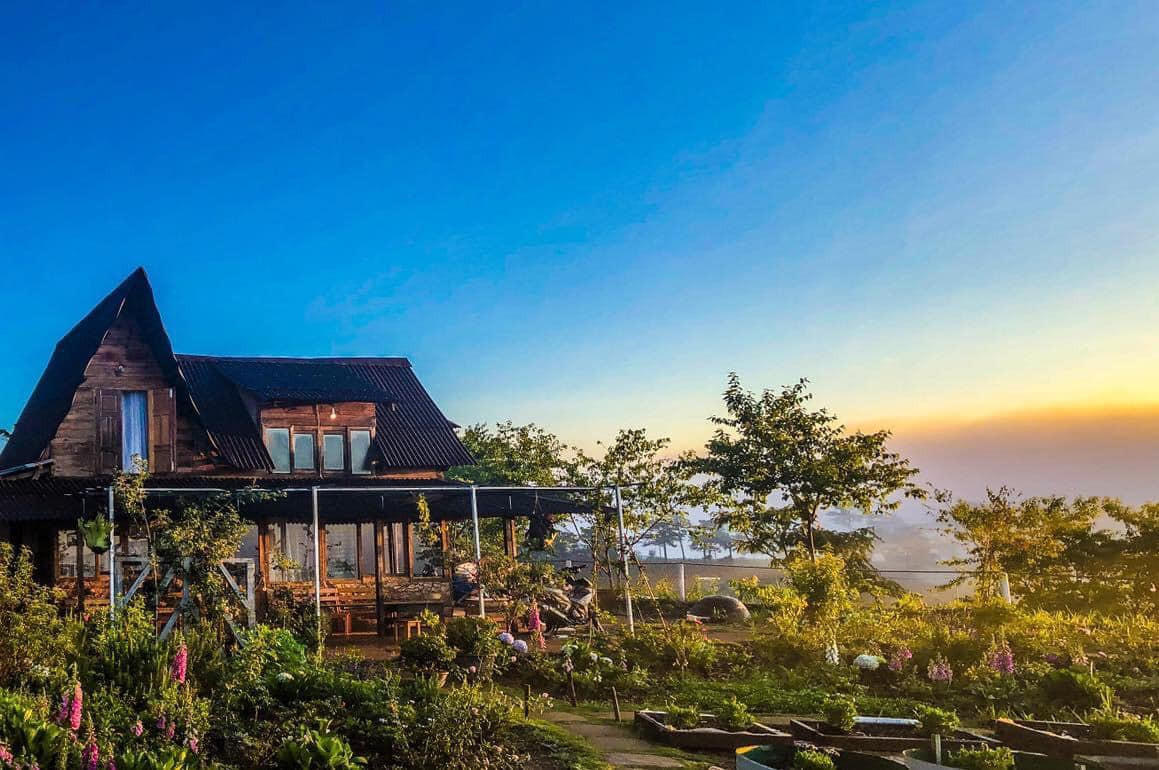 Ngôi nhà gỗ đẹp như cổ tích giữa hoa cỏ và mây trời ở Đà lạt