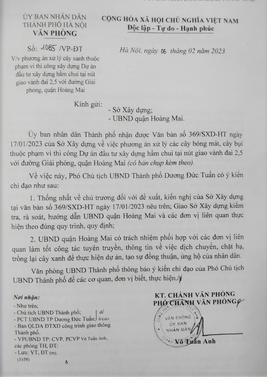 Chặt hạ, dịch chuyển 140 cây xanh trên phố Kim Đồng để làm hầm chui Vành đai 2,5