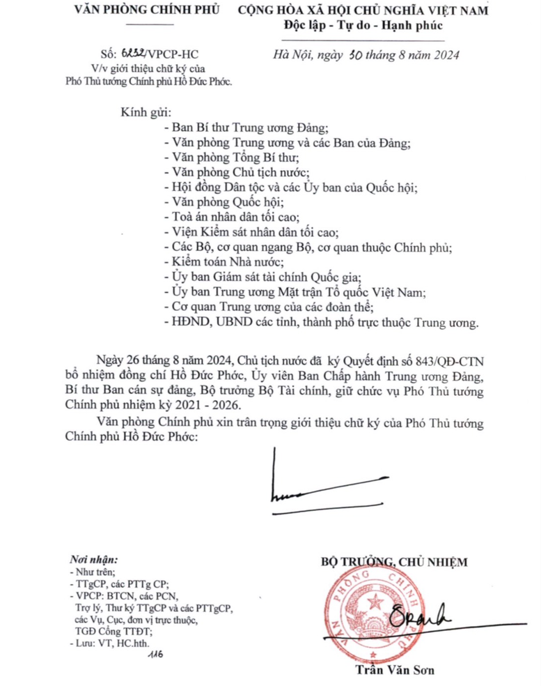 Giới thiệu chữ ký của 3 tân Phó Thủ tướng Chính phủ