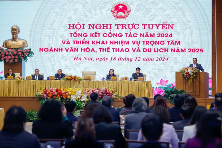 Thủ tướng dự hội nghị toàn quốc tổng kết năm 2024 của ngành văn hóa, thể thao và du lịch