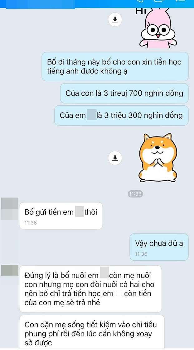 Con gái nhắn tin xin tiền bố, nhận về một câu trả lời lạnh lùng đến đau lòng