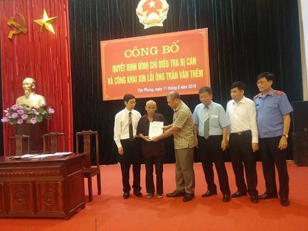 Cảm động buổi công khai xin lỗi tử tù Trần Văn Thêm