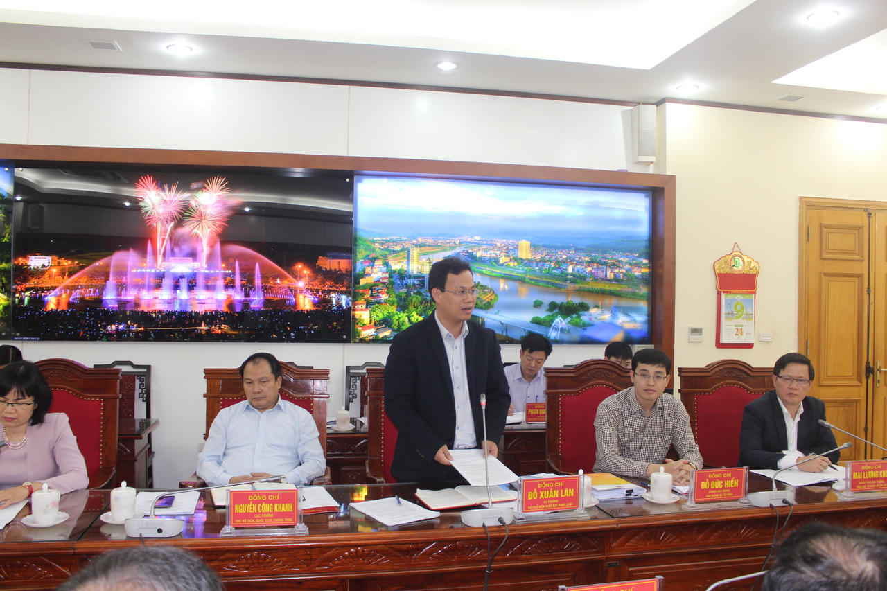 Bộ trưởng Lê Thành Long làm việc tại Lào Cai: Tư pháp cần chủ động hơn trong công tác tham mưu