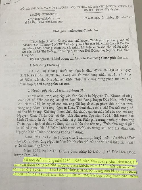  Tiếp vụ “Gia đình chính sách mất đất vô lý” ở Long An:  Xưa đóng góp nhiều công lao, nay mỏi mòn tìm lẽ công bằng