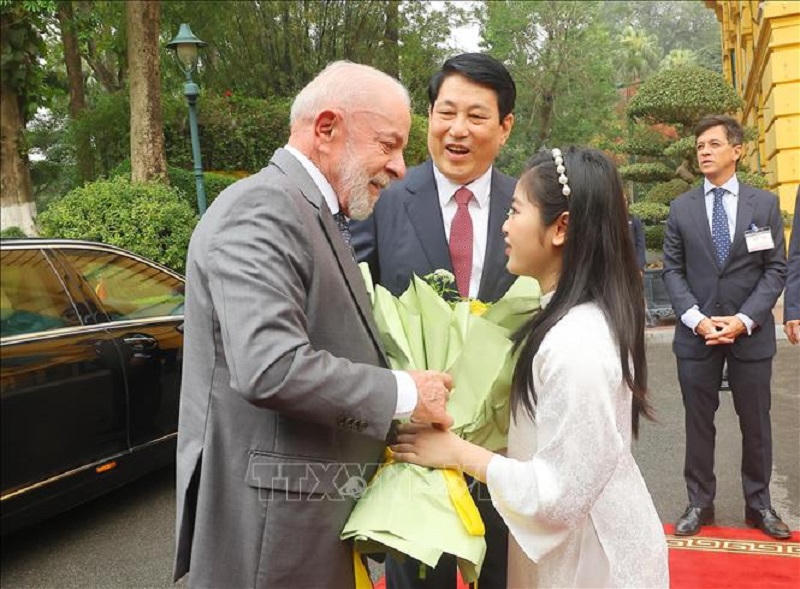 Chủ tịch nước Lương Cường chủ trì lễ đón chính thức Tổng thống Brazil