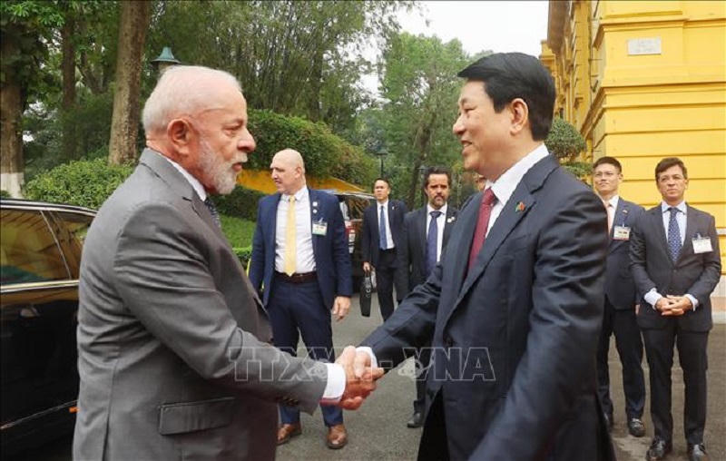 Chủ tịch nước Lương Cường chủ trì lễ đón chính thức Tổng thống Brazil