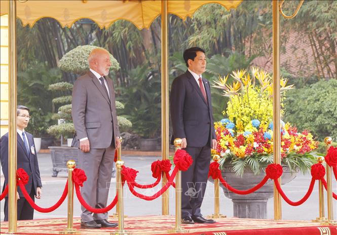 Chủ tịch nước Lương Cường chủ trì lễ đón chính thức Tổng thống Brazil