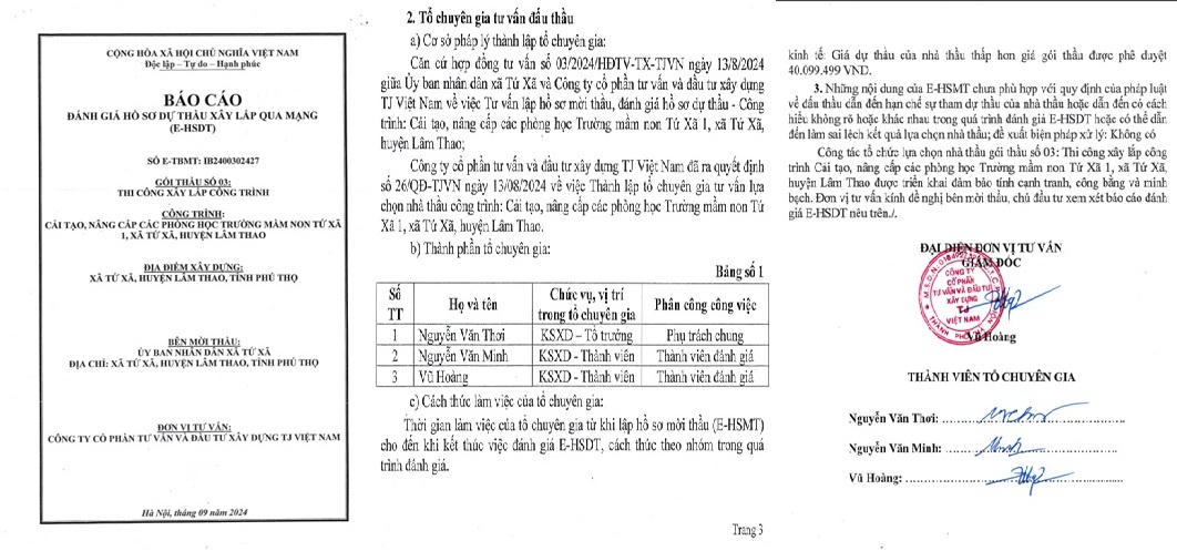 Phú Thọ: Công ty xây dựng Hải Vân trúng liên tiếp nhiều Gói thầu tại UBND xã Tứ Xã