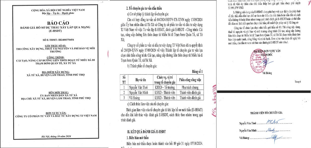Phú Thọ: Công ty xây dựng Hải Vân trúng liên tiếp nhiều Gói thầu tại UBND xã Tứ Xã
