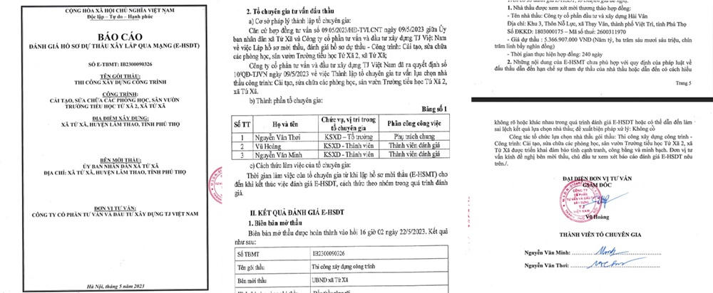 Phú Thọ: Công ty xây dựng Hải Vân trúng liên tiếp nhiều Gói thầu tại UBND xã Tứ Xã