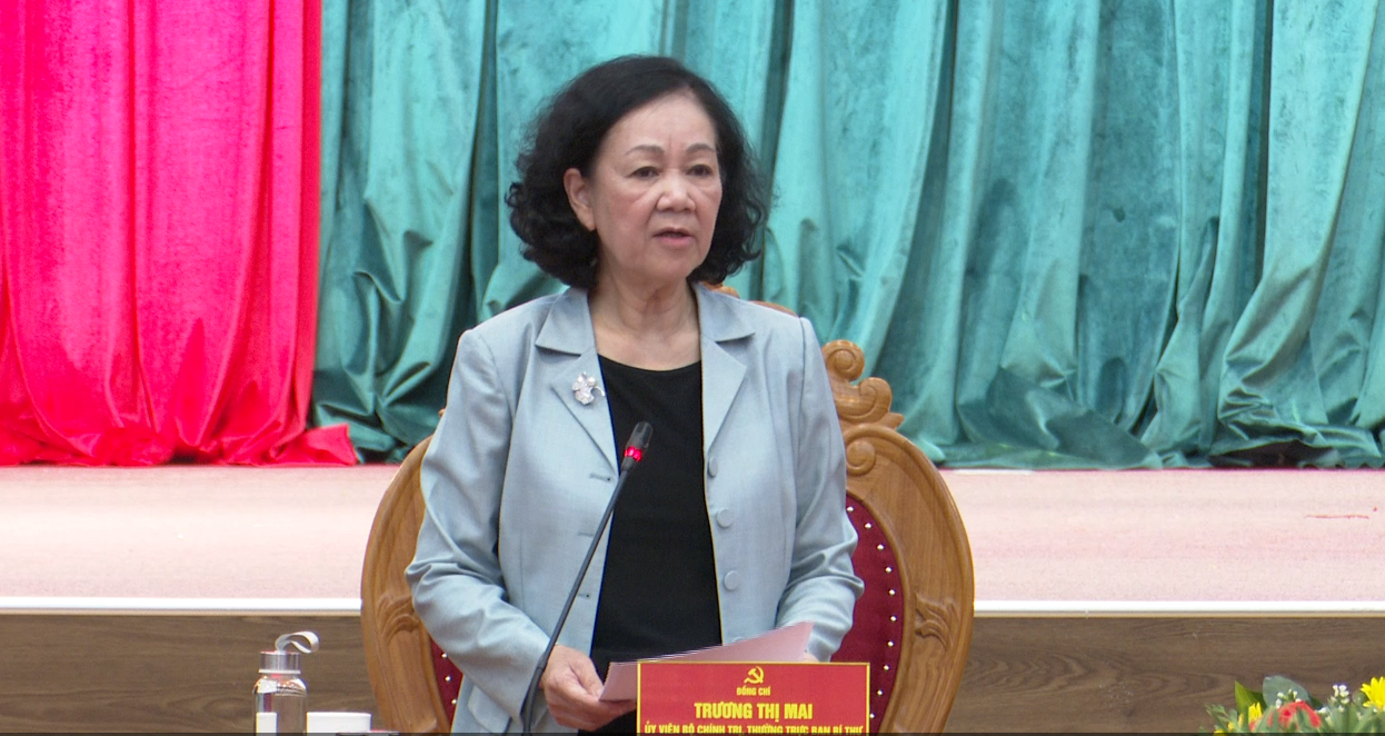 Thường trực Ban Bí thư Trương Thị Mai làm việc tại tỉnh Bình Định