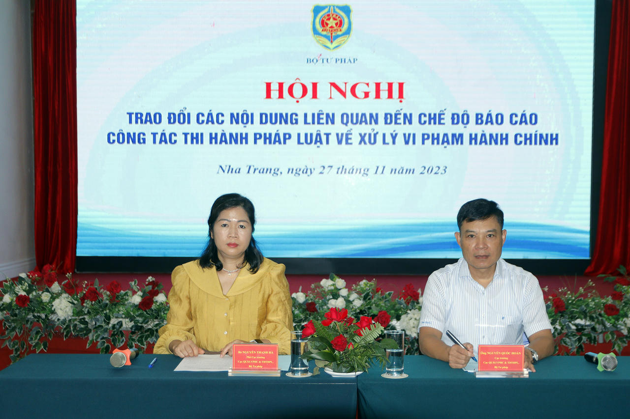 Hội nghị trao đổi các nội dung liên quan đến chế độ báo cáo công tác thi hành pháp luật về xử lý vi phạm hành chính